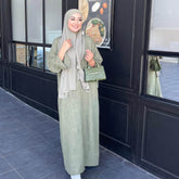 Cotton-Linen Blend Abaya Dress